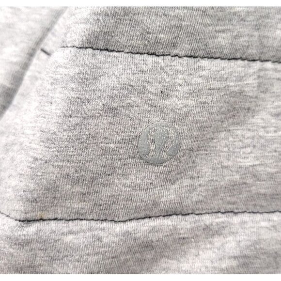 Lululemon Reversible Black Gray Puffer Quilted Jacket Zip Pockets Logo Size 6 - Picture 6 of 9
